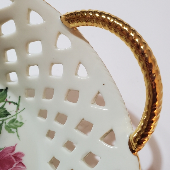 Formalities By Baum Bros. Vintage Victorian Rose Trinket Basket - Picture 6 of 12